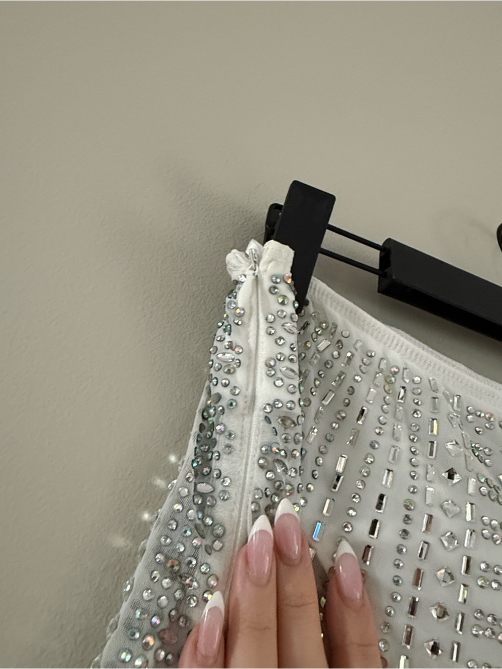 12th Tribe White Sequin Mini Skirt - Picture 5 of 10